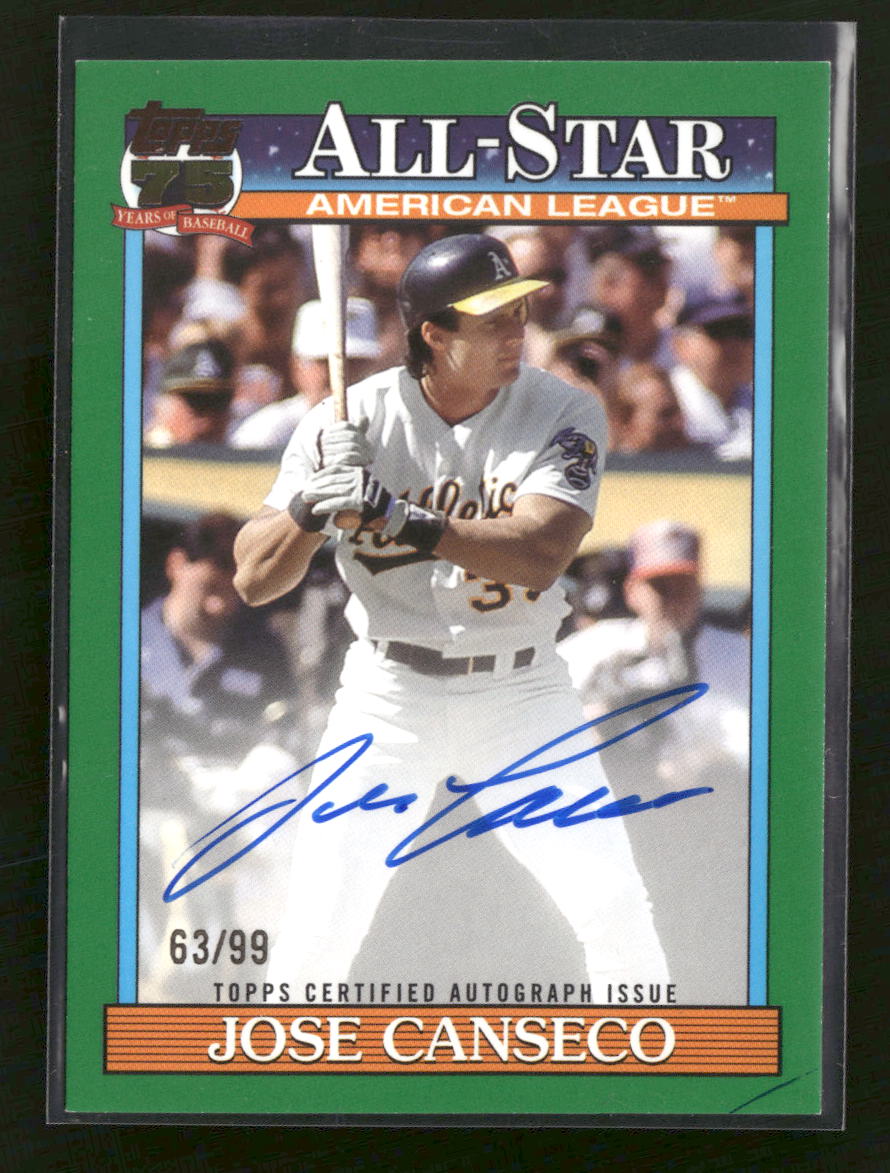 2026 Topps 1991 Topps Baseball 35th Anniversary Autographs Jose Canseco /99