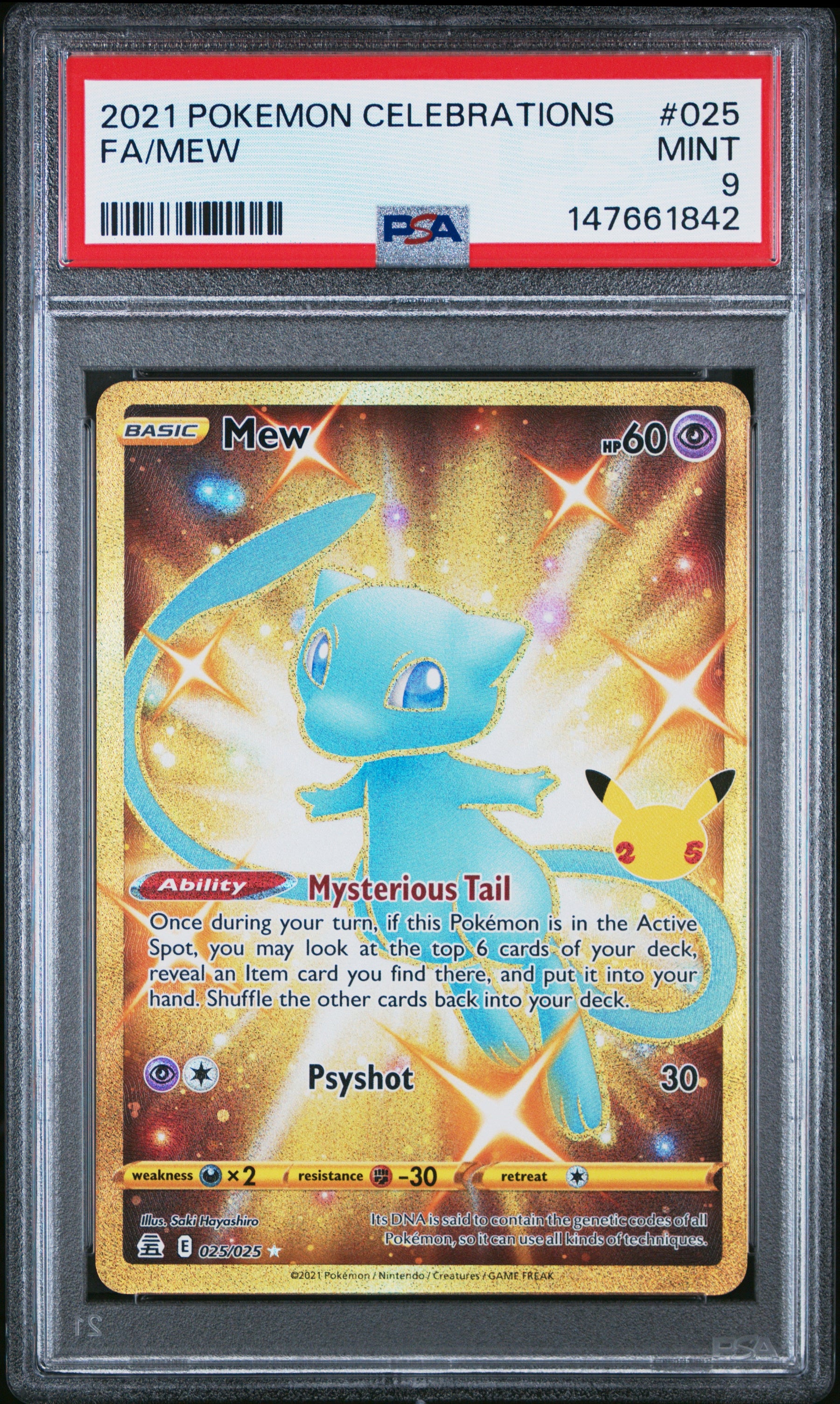 2021 Pokemon Celebrations Fa/Mew 9 PSA #025