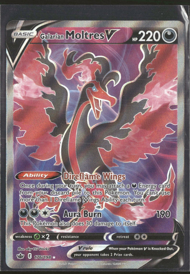 SWSH06: Chilling Reign Galarian Moltres V (Full Art) #176/198