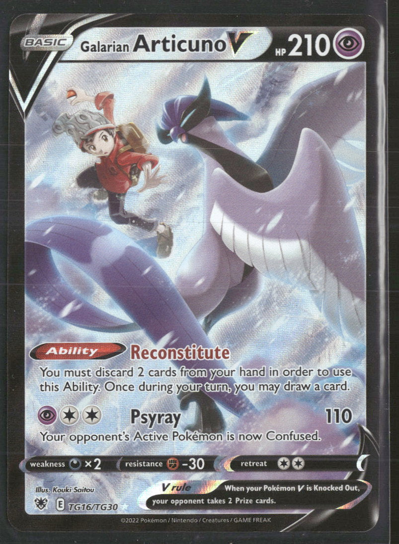 SWSH10: Astral Radiance Trainer Gallery Galarian Articuno V #TG16/TG30
