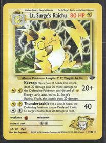 Gym Challenge Lt. Surge's Raichu #011/132 Damaged