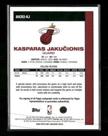 2025-26 Topps 1980-81 Chrome Rookie Autographs Mojo Kasparas Jakučionis