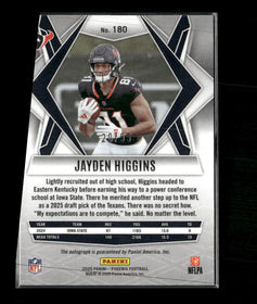 2025 Panini Phoenix Base Rookie Autographs Red Prizm Jayden Higgins Rookie #/99
