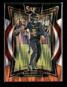 2024 Panini Select Black & Orange Prizm Shock Jayden Daniels Rookie #26