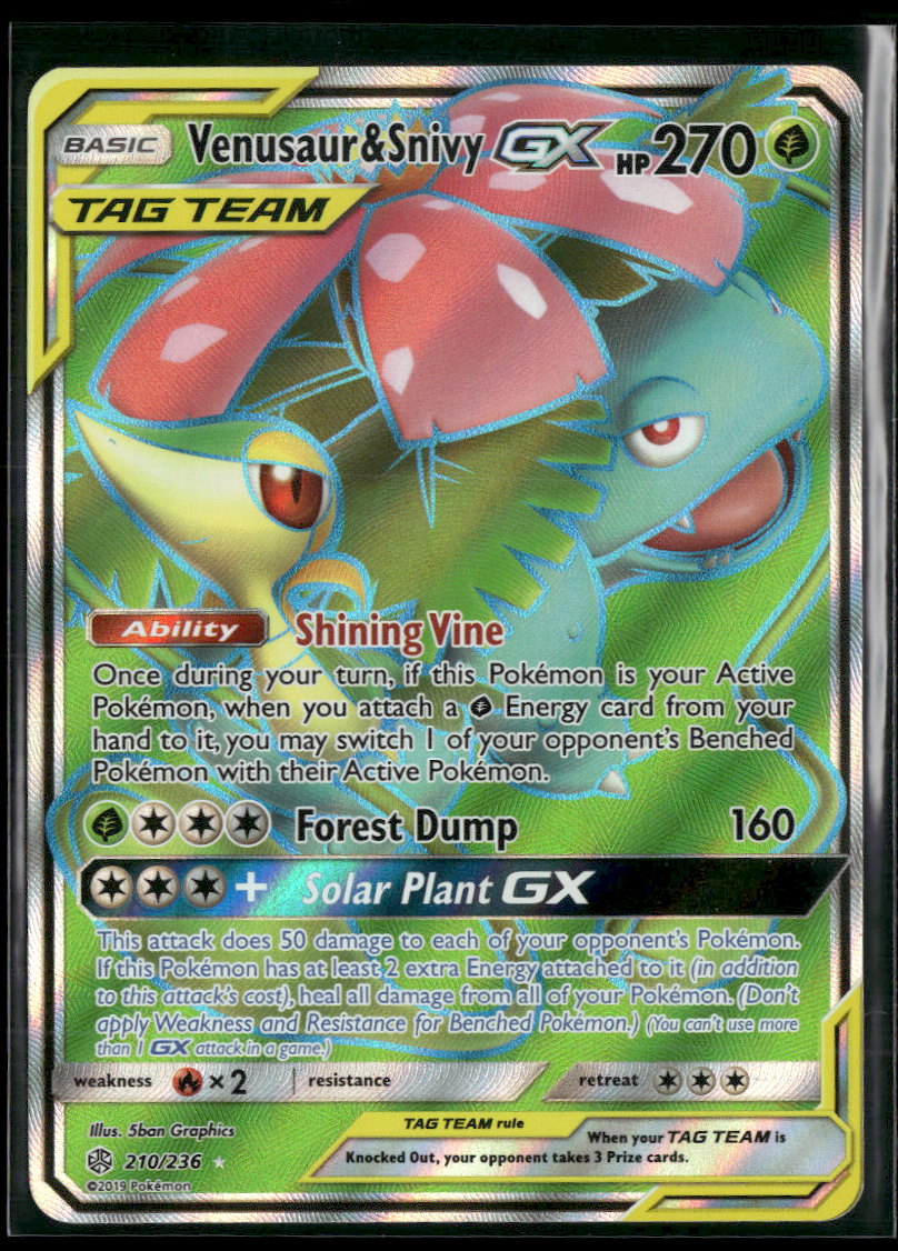SM - Cosmic Eclipse Venusaur & Snivy GX (Full Art) #210/236