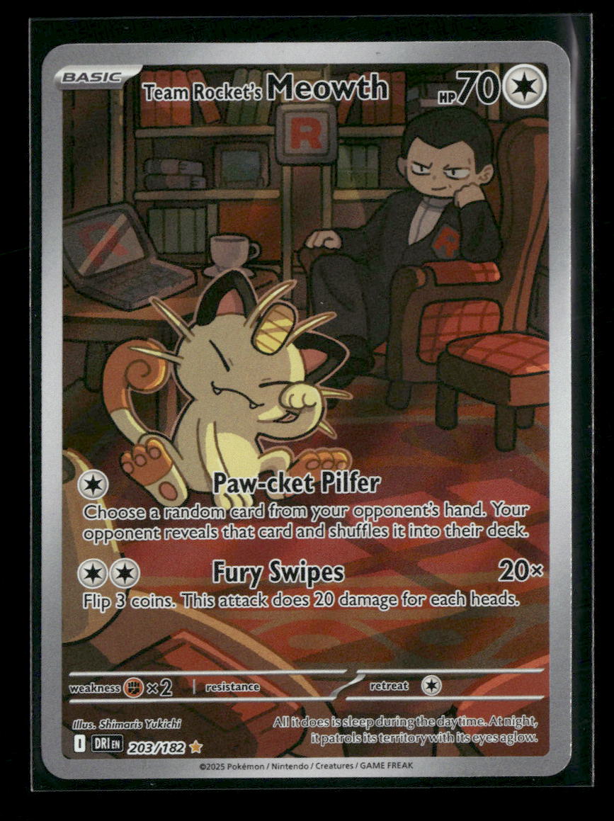 SV10: Destined Rivals Team Rocket's Meowth #203/182