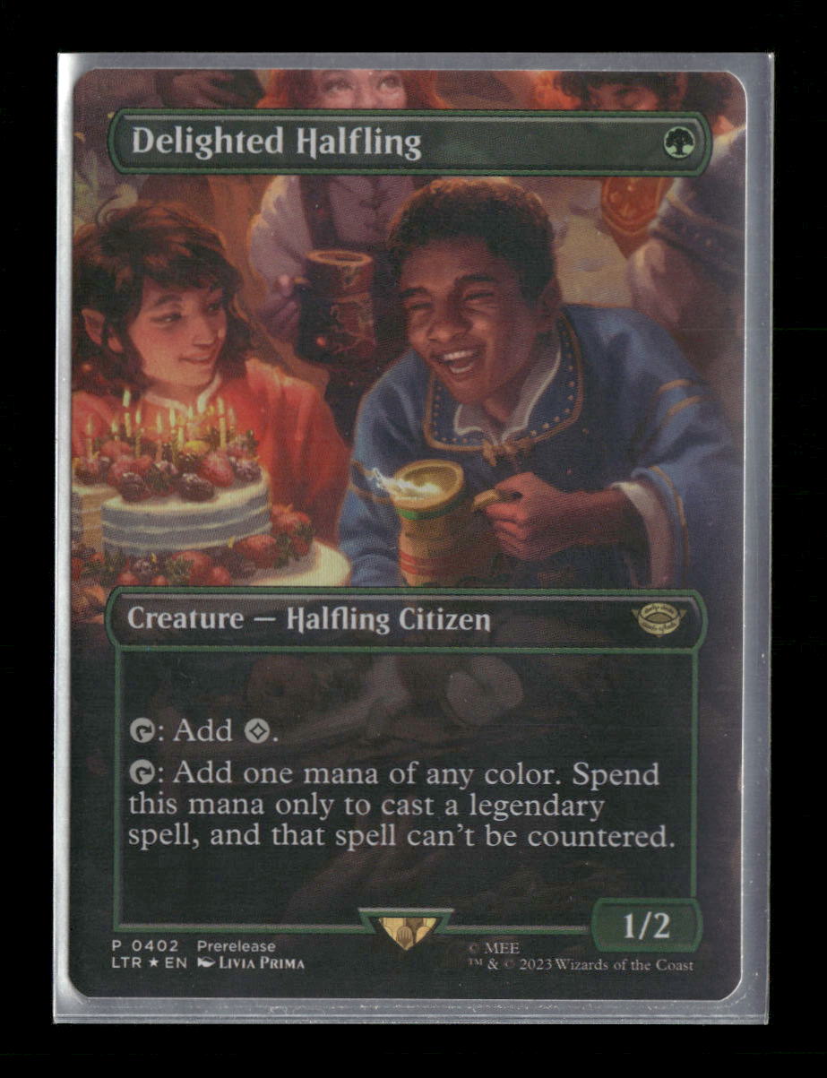 Universes Beyond: The Lord of the Rings: Delighted Halfling (Borderless) #402