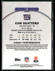 2025 Finest Orange Geometric Refractor Cam Skattebo Rookie #/25 #18