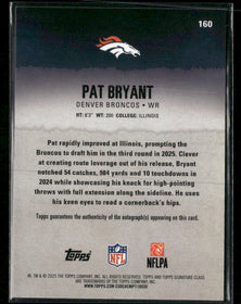 2025 Topps Signature Class Orange Pat Bryant Rookie #/50 #160