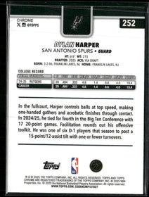 2025-26 Topps Chrome Dylan Harper Rookie #252