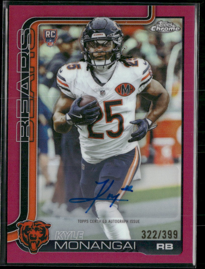 2025 Topps Chrome Rookie Auto Magenta Refractor Kyle Monangai #/399 #RA-KYM