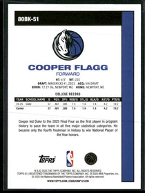 2025-26 Topps 1980-81 Topps Basketball Cooper Flagg #80BK-51