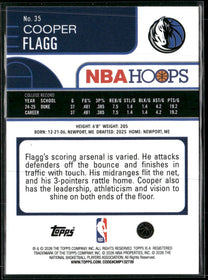 2025-26 Hoops Cooper Flagg Rookie #35