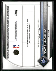 2025-26 Bowman Chrome Autographs Green Refractor Anthony Black #/99 #BCA-AR