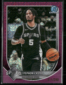 2025-26 Bowman Chrome Fuchsia Mojo Refractors Stephon Castle #/299 #BCV-145