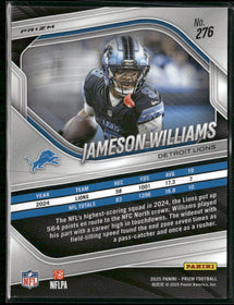 2025 Panini Prizm Black and Blue Checker Jameson Williams #276