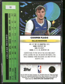2025-26 Topps Chrome Cosmic Cooper Flagg Rookie #12