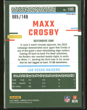 2023 Donruss Optic Flex Maxx Crosby #/149 #100