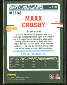2023 Donruss Optic Flex Maxx Crosby #/149 #100