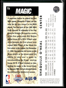 1992-93 Upper Deck Shaquille O'Neal #1b