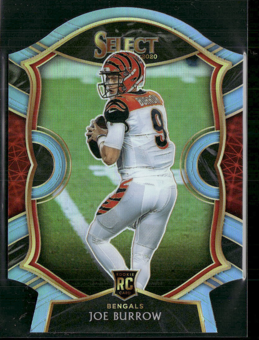 2020 Panini Select Light Blue Prizm Die Cut Joe Burrow Rookie #46