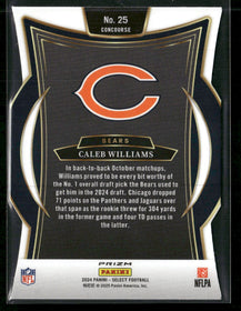 2024 Panini Select Silver Prizm Die Cut Caleb Williams Rookie #25