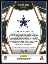 2023 Panini Select Signatures Blue Prizm Auto Darren Woodson #/99 #SELS-DWO