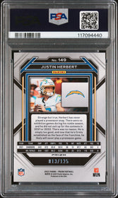 2022 Panini Prizm Purple Prizm Justin Herbert 9 PSA #149