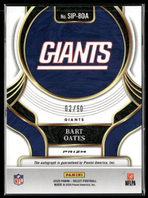 2025 Panini Select Signatures White Prizm Bart Oates #/50 Auto #SIP-BOA