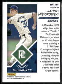2025 Panini Prospect Edition Red Ice Prizm Jacob Misiorowski #33