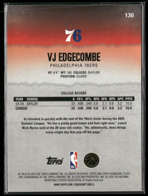 2025-26 Topps Signature Class Chrome Pandora Yellow Refractors VJ Edgecombe #130