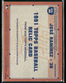 2026 Topps 1991 Baseball Relics Blue José Ramírez #/150 #91R-JRA