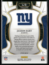 2025 Panini Select Black and Green Prizm Shock Jaxson Dart Rookie #93
