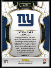 2025 Panini Select Black and Green Prizm Shock Jaxson Dart Rookie #93