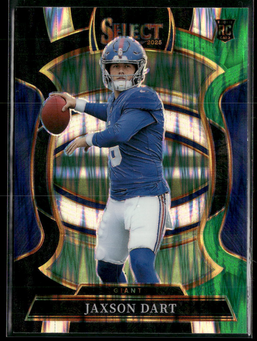 2025 Panini Select Black and Green Prizm Shock Jaxson Dart Rookie #93