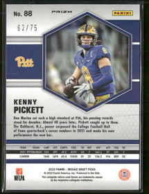 2022 Panini Mosaic Draft Picks Mosaic Blue Kenny Pickett #/75 #88