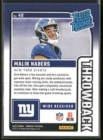 2024 Donruss Rated Rookies Throwback Studio Series Malik Nabers #/100 #48