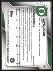 2025 Bowman U C Lime Green Mini-Diamond Refractor Dante Moore #/275 #137