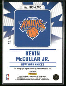 2024-25 Donruss Fast Break Auto Pink Prizm #/25 Kevin McCullar Jr.  #FBS-KMC