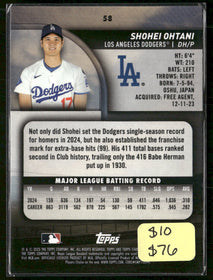 2025 Stadium Club Pink Foil Shohei Ohtani #58