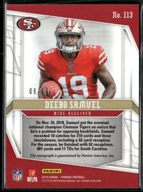 2019 Panini Phoenix Rookie Auto Green Deebo Samuel Rookie #/10  #113
