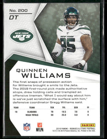 2019 Panini Rookies & Stars Green #/5 Quinnen Williams Rookie #200