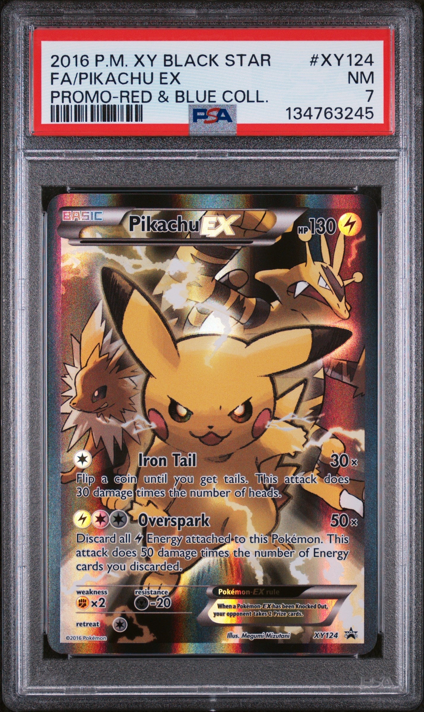 2016 Pokemon Xy Promo-Red & Blue Coll. Fa/Pikachu Ex 7 PSA #XY124