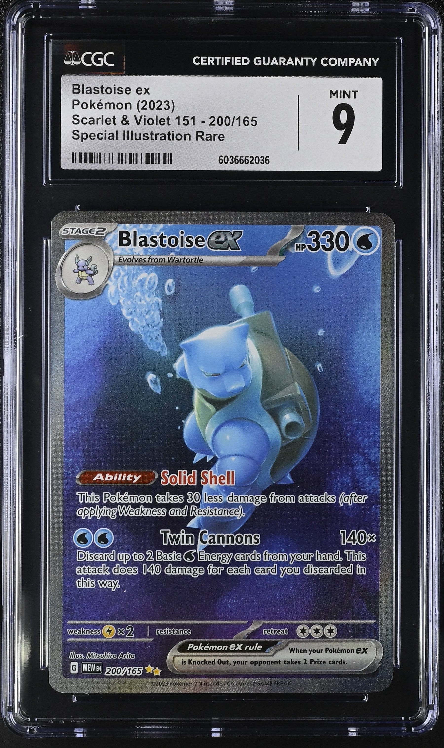 2023 Scarlet & Violet 151 Blastoise ex 9 CGC #200/165