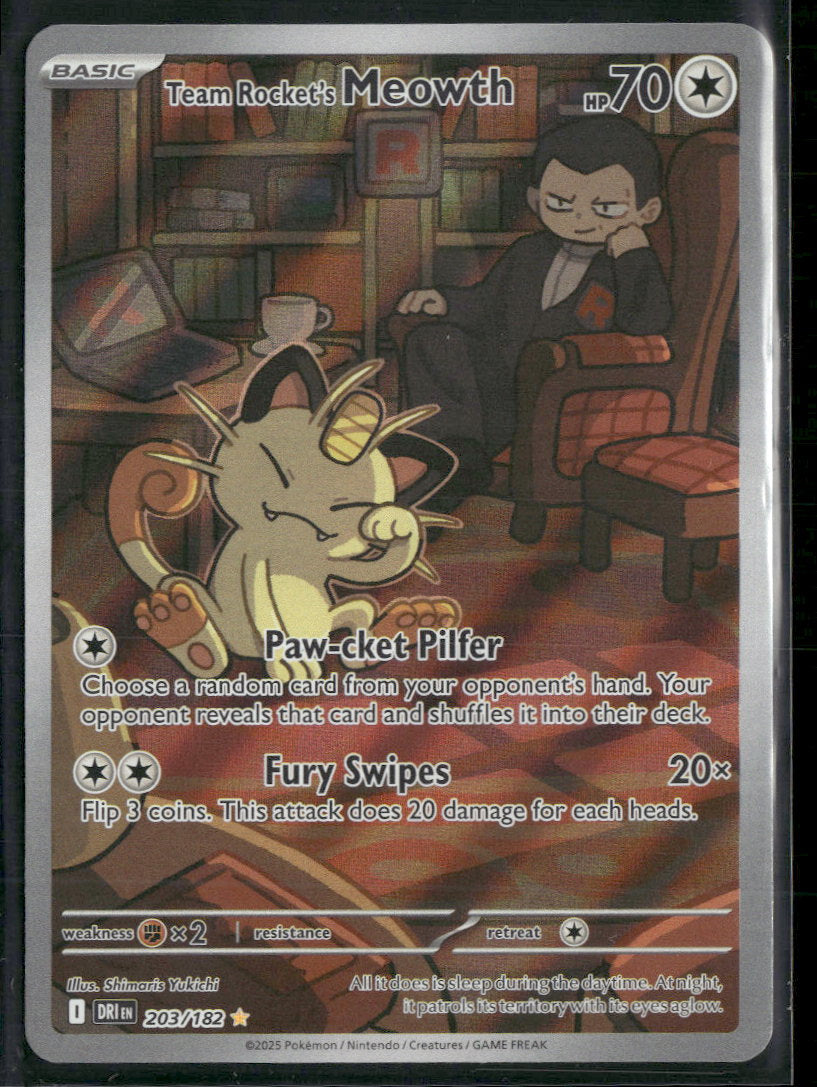 SV10: Destined Rivals Team Rocket's Meowth #203/182