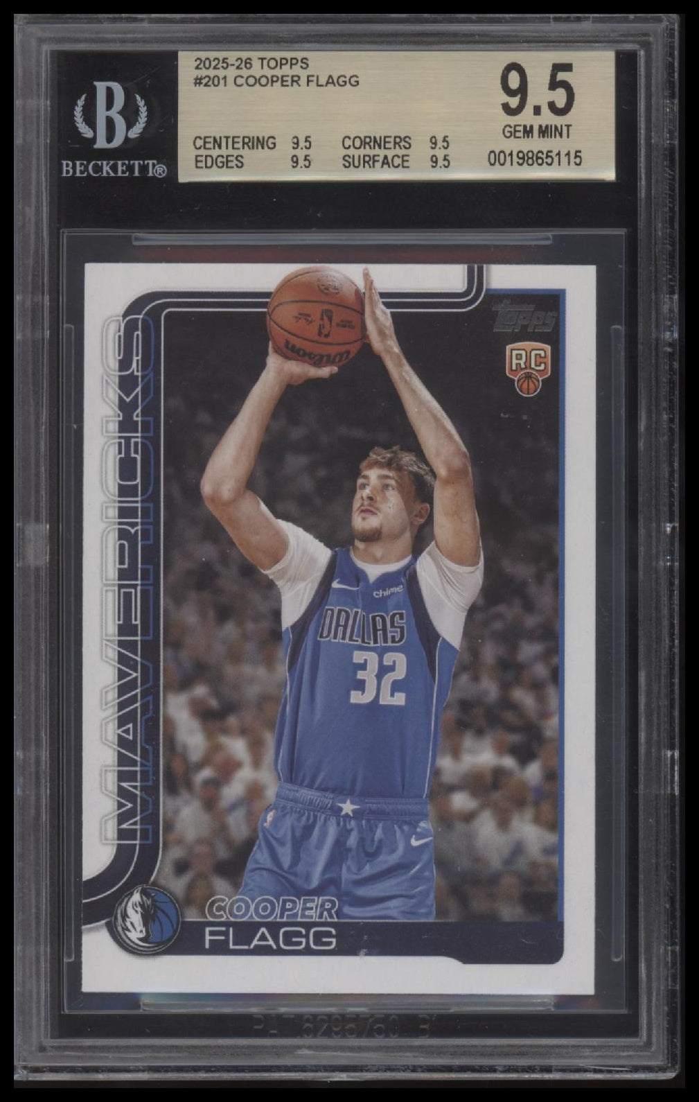 2025-26 Topps Cooper Flagg RC 9.5 BGS #201
