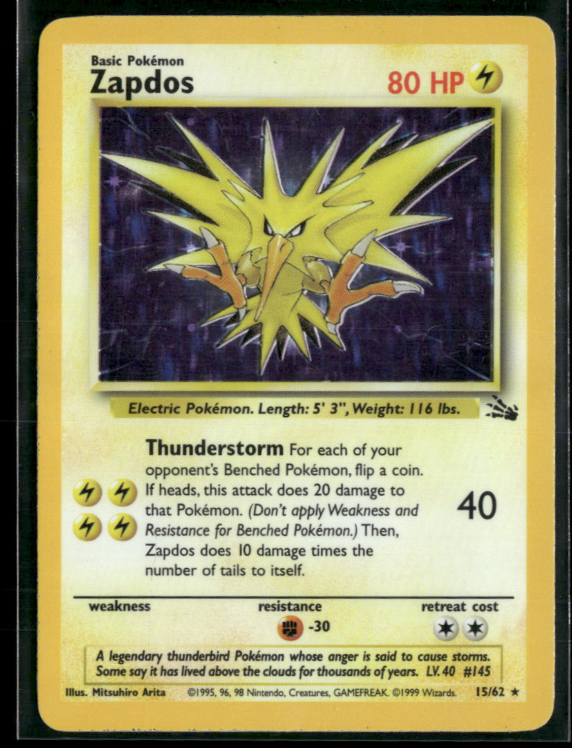 Fossil Zapdos (15) #15/62 Damaged