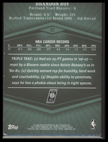 2007-08 Topps Triple Threads Emerald Brandon Roy #/66 #17