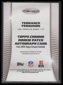 2025 Topps Chrome Rookie Patch Autographs Orange Refractor Terrance Ferguson /25