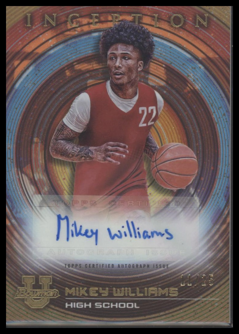 2022-23 Bowman University Inception Orange /25 Mikey Williams Auto #BIA-MW